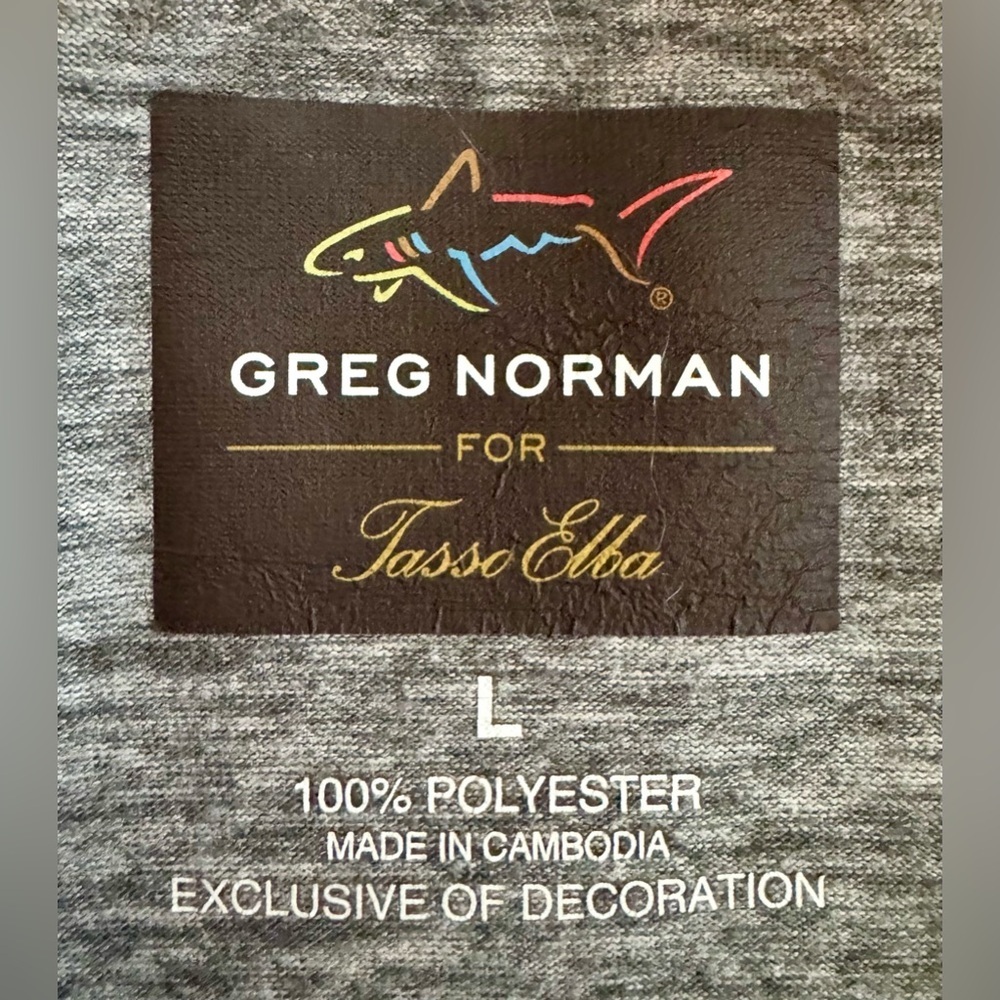 Greg Norman Collection Heather Gray Long Sleeve Mock - Picture 3 of 3
